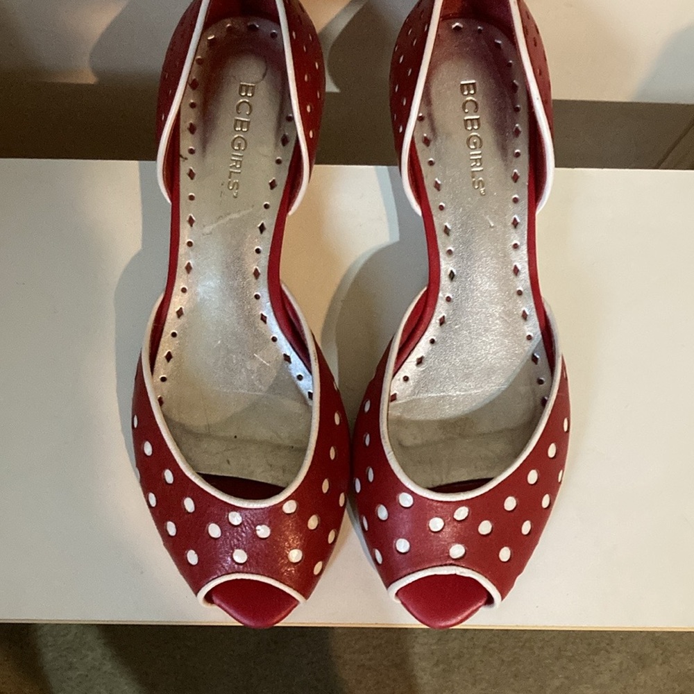 BCBGirls Peep Toe Flats - Picture 1 of 9
